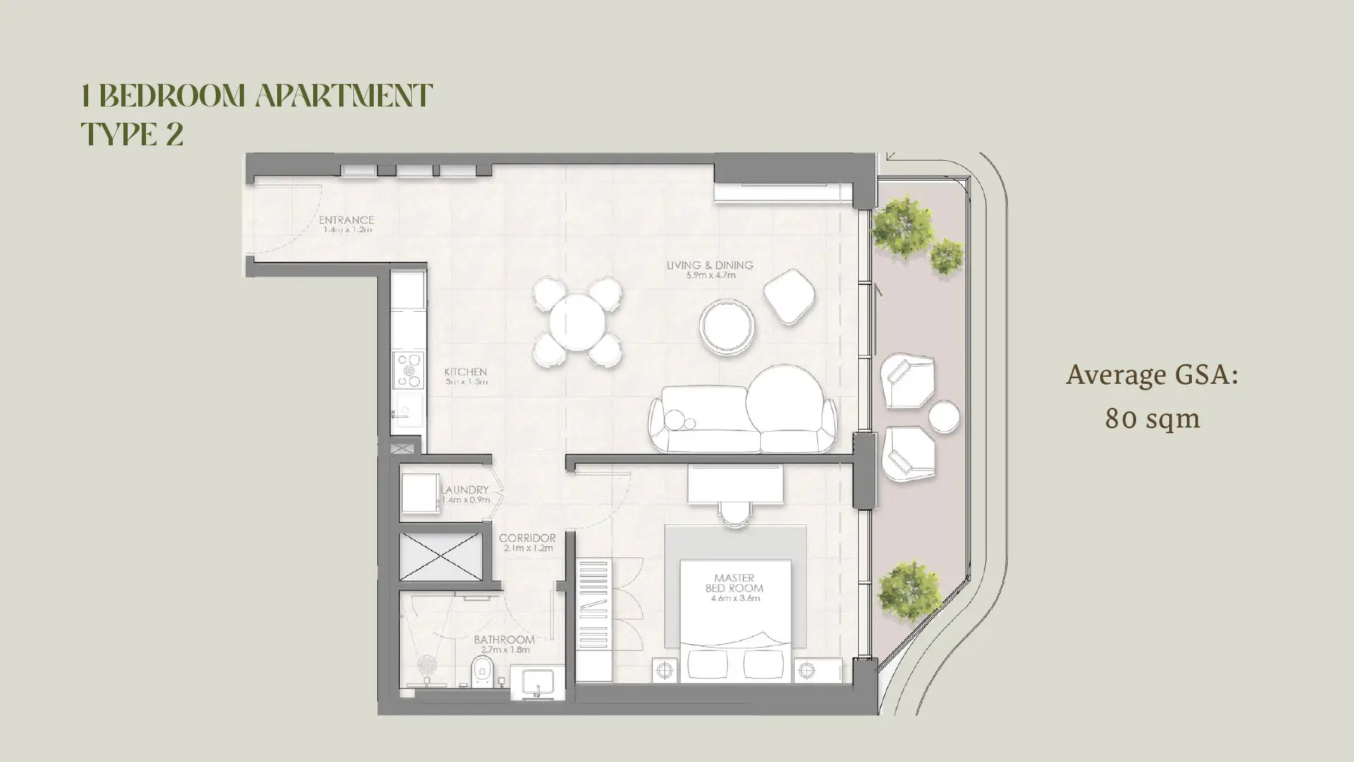 1 BR - Type B